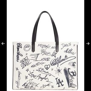 Golden Goose White and Black Graphic Tote
